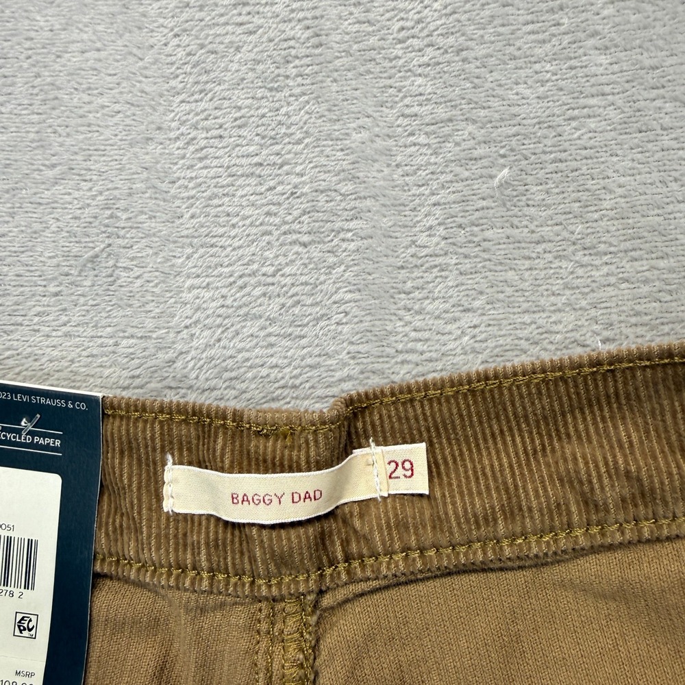 Levi's Pants Men's 29x30 Baggy Dad Corduroy Brown‎ Wide Leg Relaxed Fit Trousers - Picture 3 of 11